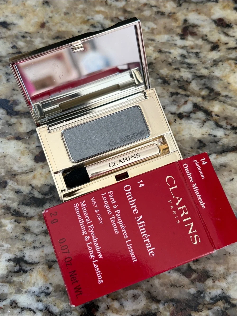 ⚡️💋Clarins Platinum Om re Minerale Wet & Dry Eyeshadow